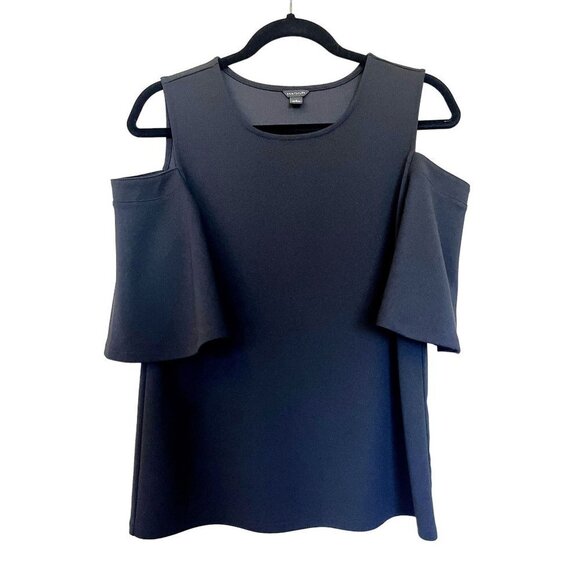 Ann Taylor Black Cold Shoulder, Off Shoulder Top S - Picture 1 of 7